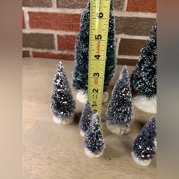 Lot of 8 Lemax Flocked Village Christmas Pine Trees‎ Forest Small, Med, & Large - Picture 6 of 11